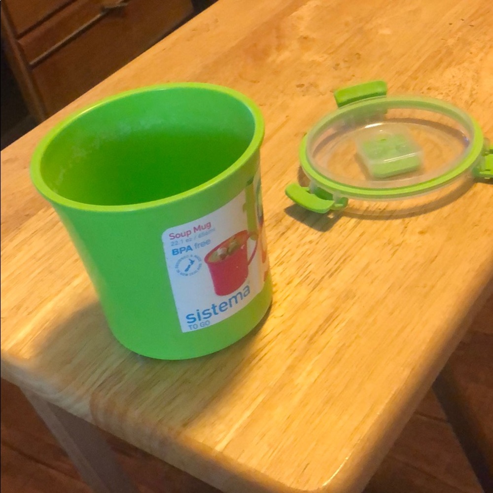Sistema  to go soup cup 22.1oz green plastic